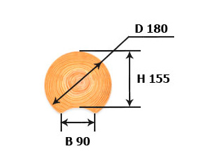 Оцилиндрованное бревно Ø180